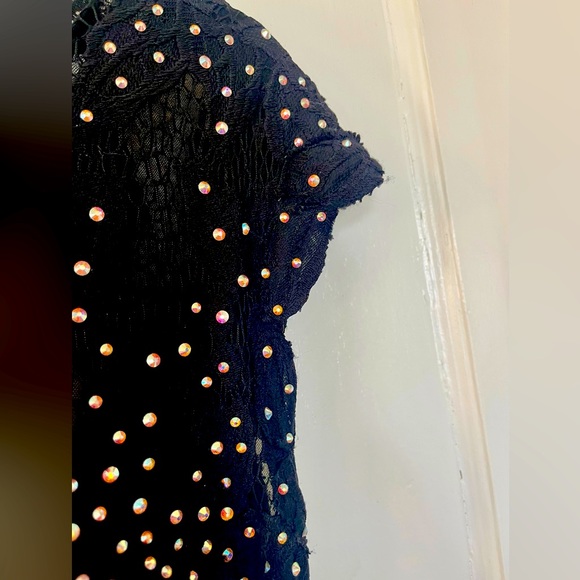 Jovani Rhinestone Gown, open low back, worn once, medium flowing train, like new - Picture 13 of 15